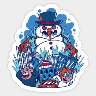 Frost Bites! // Funny Snowman Kaiju Monster Sticker